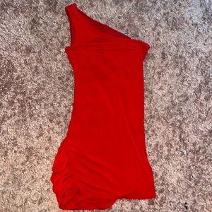 Red shirt dress